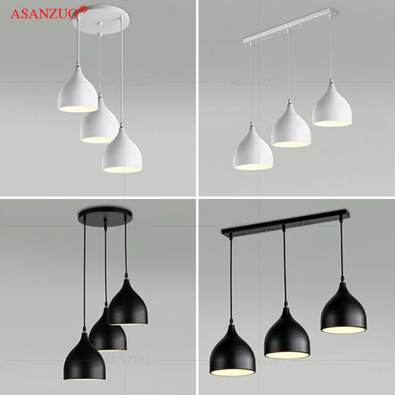 DecorBites™ Iron Chassis Ceiling Panel Dining Room Lamp - Multi Head Rectangular Round