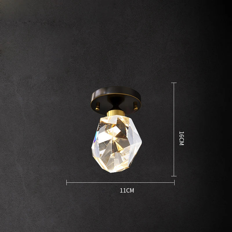 DecorBites™ Black Crystal Copper LED Chandelier for Dining Room - Art Deco Hanging Lamp