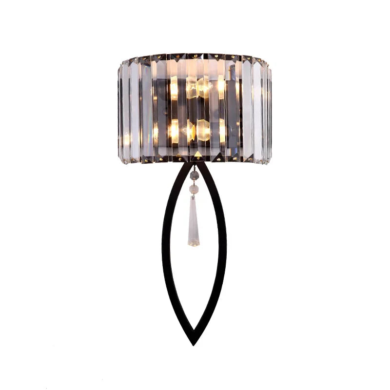 DecorBites™ Crystal LED Black Wall Lamp for Bedroom, Living Room, and Aisle