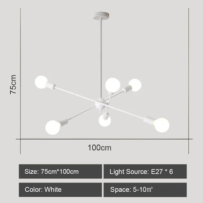 DecorBites™ LED Ceiling Chandelier: Modern & Industrial Sputnik Style for Living Room & Bedroom