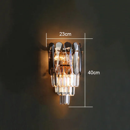 DecorBites™ Crystal Wall Lamp: Modern Luxury LED Lighting for Living Room, Bedroom, and Staircase