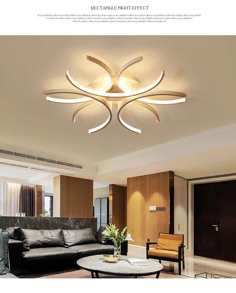 Led Chandelier Lights White Modern Ceiling Lamp Bedroom Circle Attic Living Dining Room Kitchen Interior Light Fixture