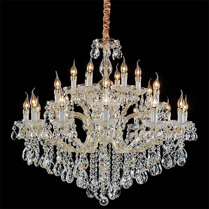 DecorBites™ Crystal Candle Chandelier: Elegant LED Pendant Lamps for Home, Hotel, Villa Hall