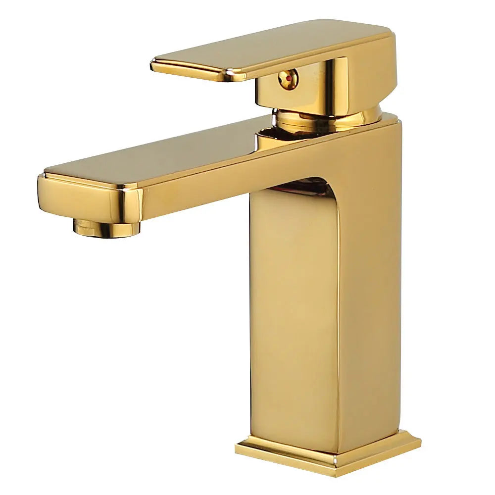 Gold Brass Basin Faucet Tall With Overflow