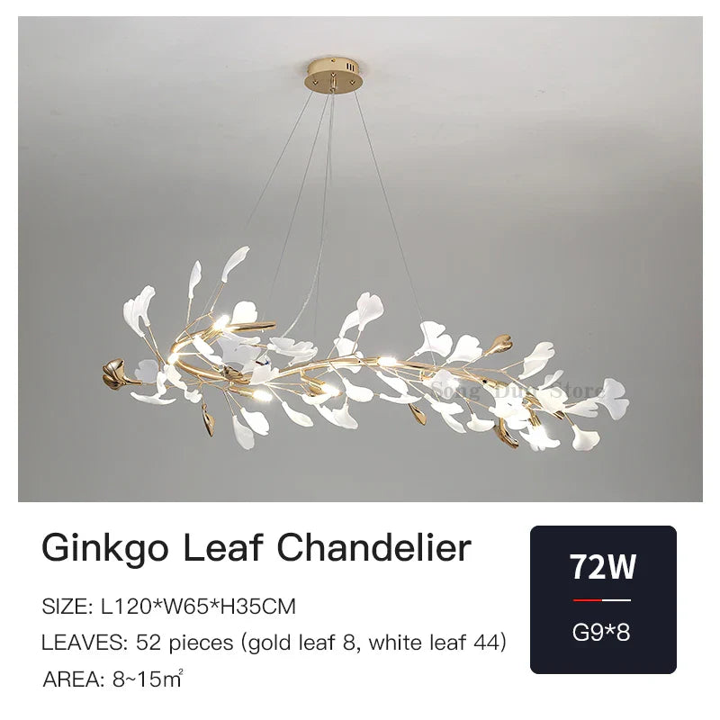 DecorBites™ Ginkgo Ceramic Chandelier: Luxury Pendant Lights for Dining & Living Room