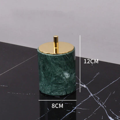 DecorBites™ Green Marble Bathroom Set: Dispenser, Dish, Holder, Tissue Box & Accessories