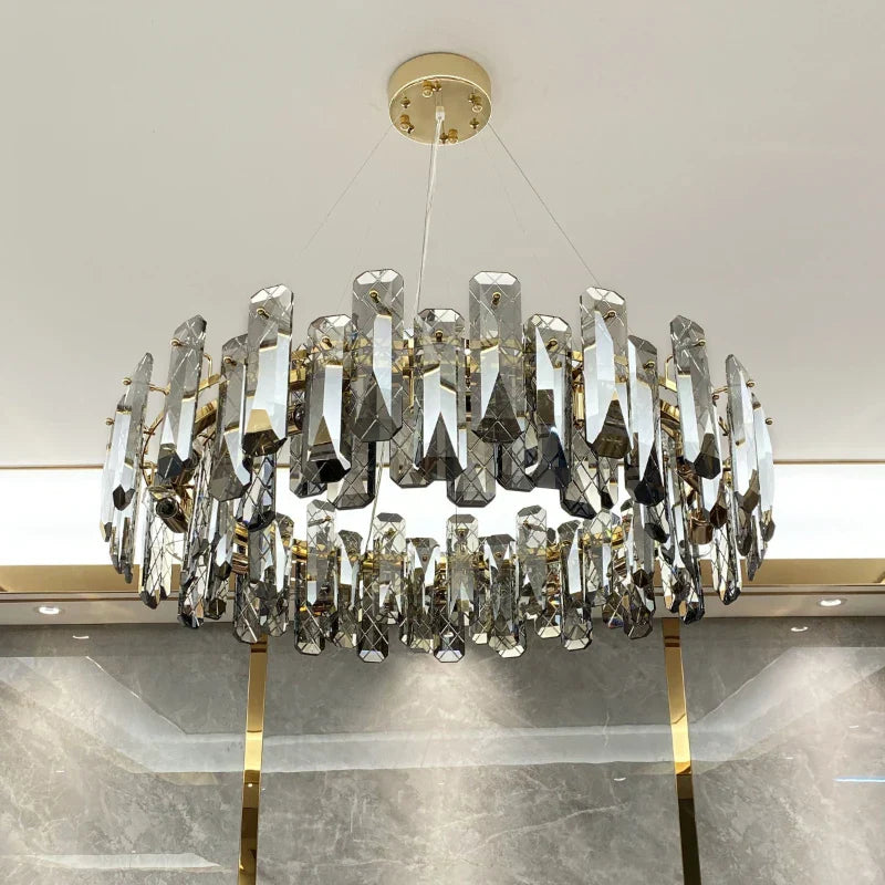 DecorBites™ Crystal LED Chandelier for Elegant Living Room, Dining, Bedroom, Kitchen