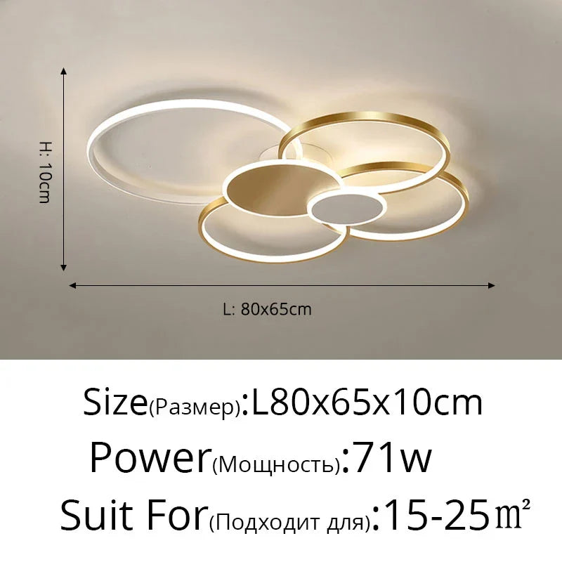 Gold Modern LED Chandelier 120cm 120W Dimmable
