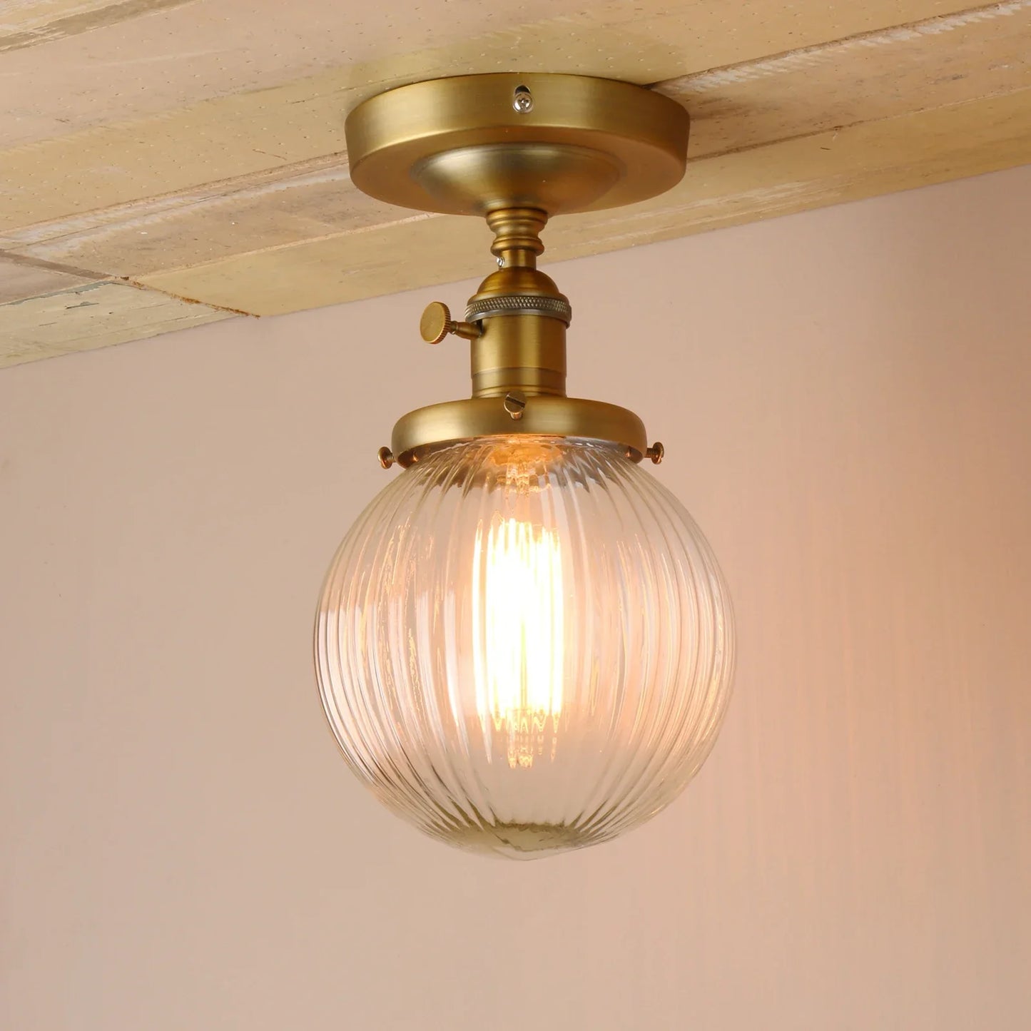 DecorBites™ Glass Globe Semi Flush Mount Ceiling Light Fixture