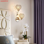 Gold Crystal LED Wall Lamp Single-Head Right