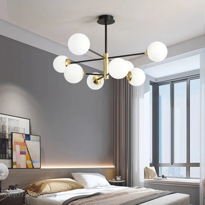 DecorBites™ Glass Ball LED Chandelier - Modern Indoor Lighting Fixtures for Living Room & Bedroom