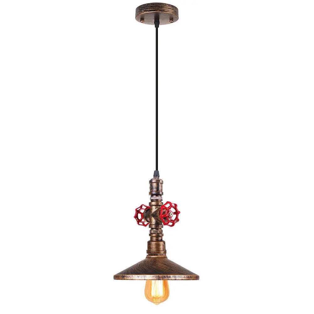 DecorBites™ Industrial Iron Water Pipe Pendant Light - Retro E27 LED Hanging Lamp