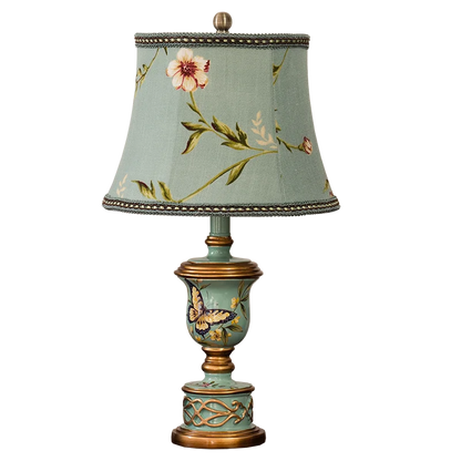 DecorBites™ Green Resin Table Lamp: Retro Bedside Lamp for Bedroom Décor