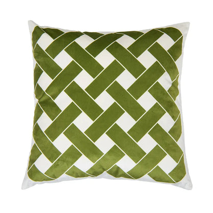 DecorBites™ Intersecting Geometric Velvet Printed Cushion Cover - Modern Nordic Sofa Decor 50x50cm