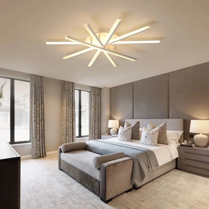 Polished Iron Ceiling Chandelier