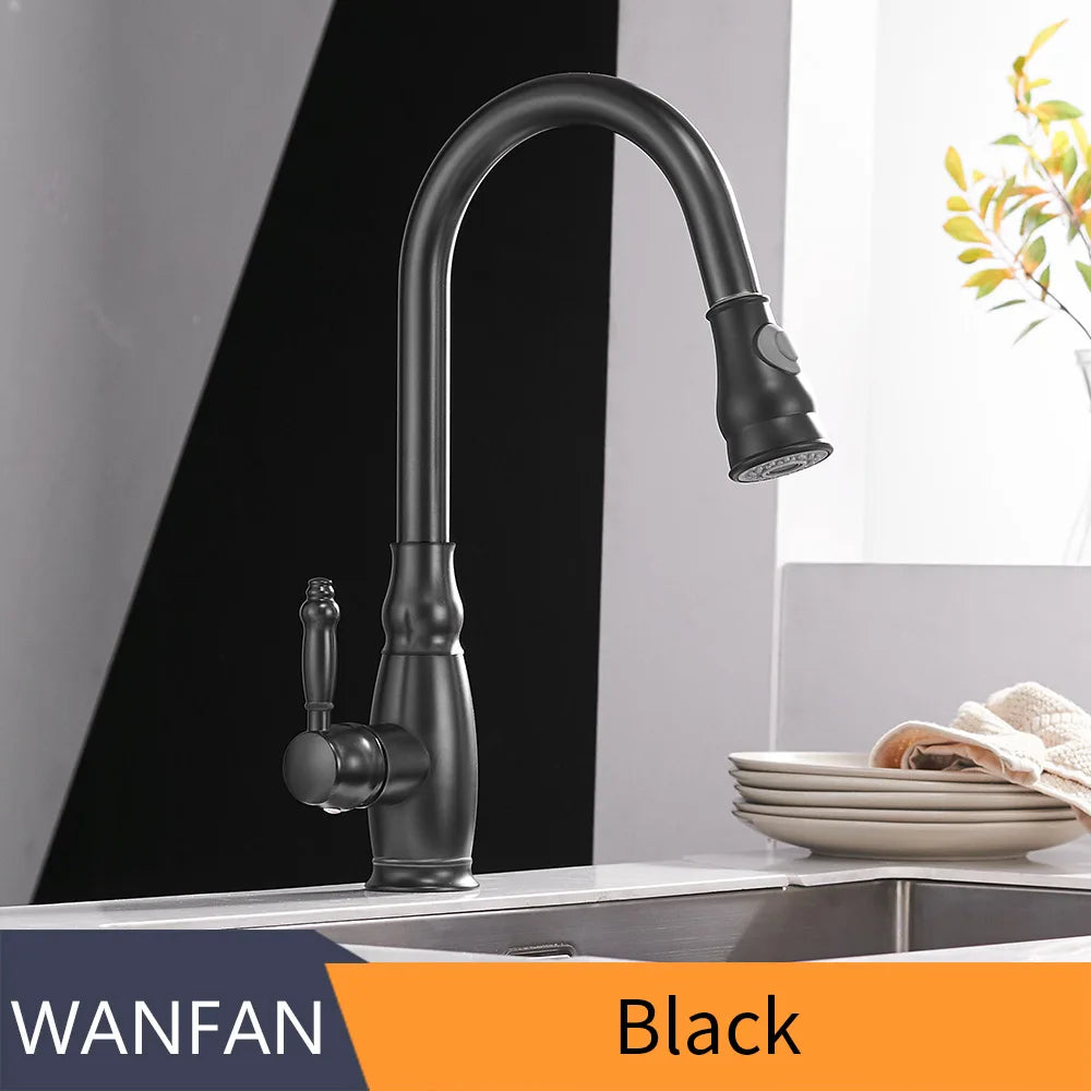 Gold Brass Kitchen Faucet Durable Construction