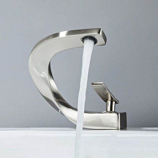 DecorBites™ Basin Faucet Modern Brass Mixer Tap for Elegant Bathroom, Single Handle