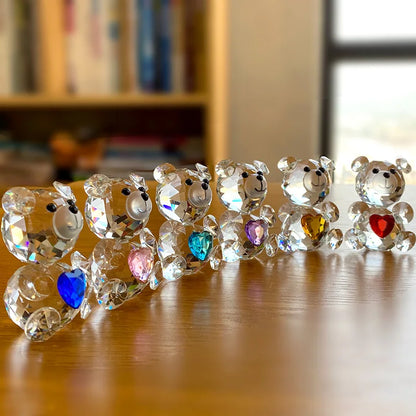 DecorBites™ Crystal Bear Figurine: Glass Animal Ornament & Paperweight