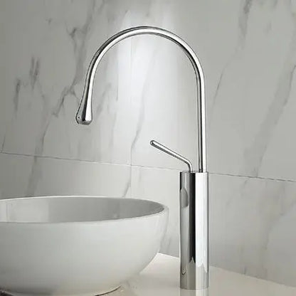 DecorBites™ Gold & Marble Basin Faucet: Single Handle Swivel Sink Water Crane