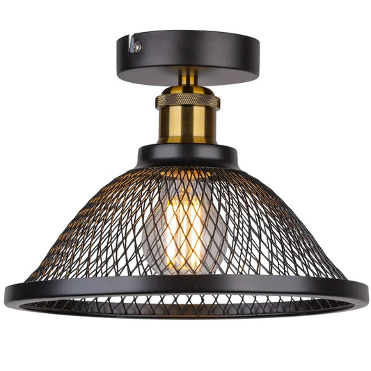 DecorBites™ Industrial Vintage Cage Ceiling Light for Living Room Kitchen Loft E27