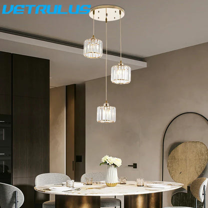 DecorBites™ Crystal LED Pendant Chandelier for Dining Living Room Decor