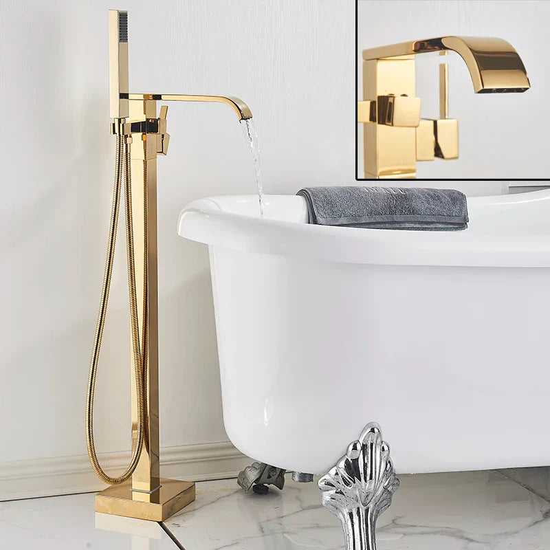 Gold Freestanding Bathtub Faucet