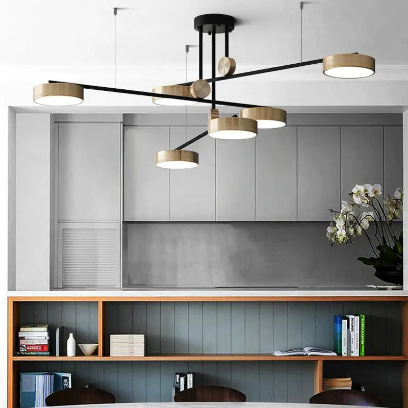 DecorBites™ Geometric LED Chandelier for Contemporary Living & Dining Room Decor