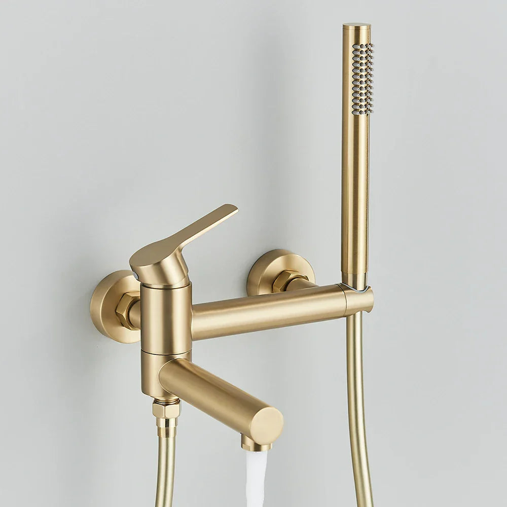 Gold Swivel Tub Faucet Set