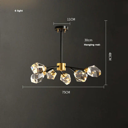 DecorBites™ Crystal Copper Chandelier Lighting for Dinning Room