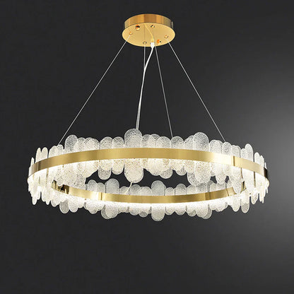 DecorBites™ Golden Stainless Steel LED Designer Chandelier for Dining Room