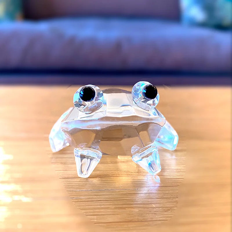 Crystal Frog Paperweight Sculpture