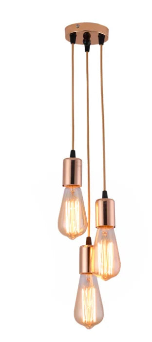 DecorBites™ 3-Head LED Pendant Lamp Industrial Ceiling E27 Retro Hanging Light