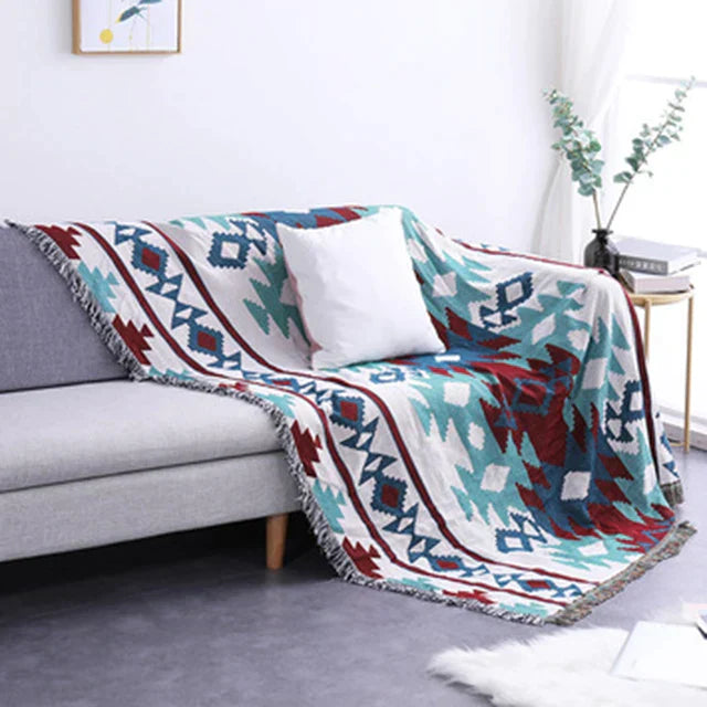 DecorBites™ Geometric Tassel Sofa Cover - Bohemian Style Blanket Dust Cover