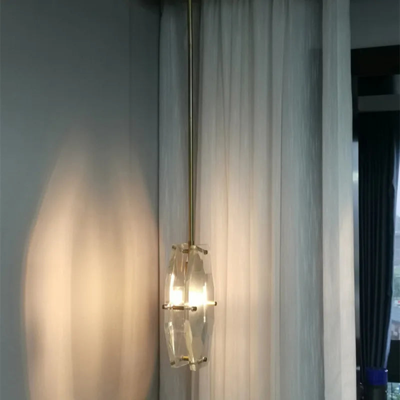 DecorBites™ Crystal Glass Pendant Lamp Luxe Chandelier for Bedroom Restaurant Kitchen Home