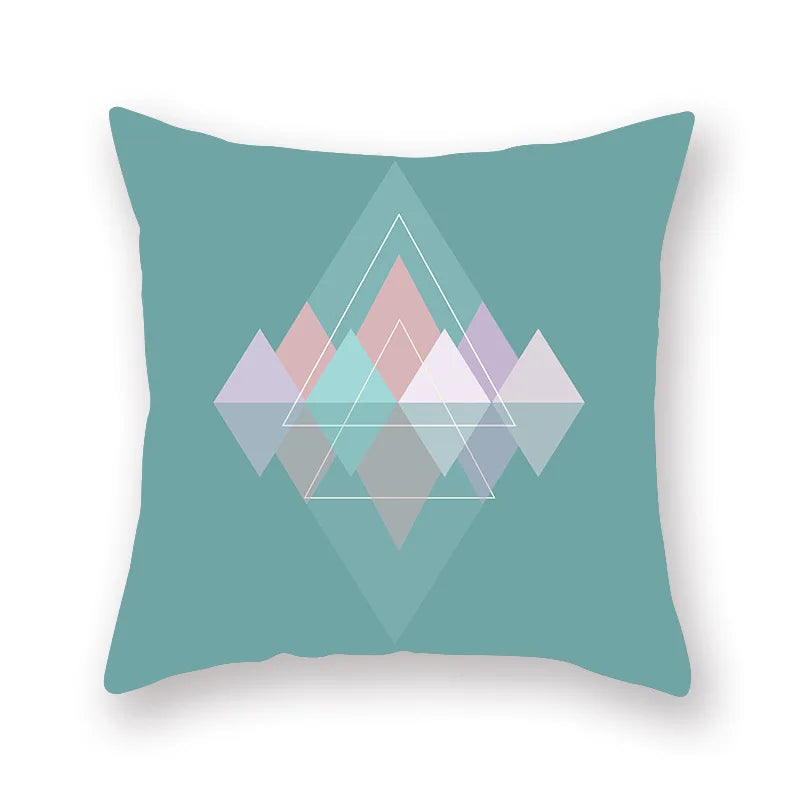 Green Geometric Pillowcase