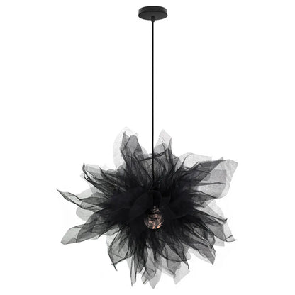 DecorBites™ Gauze Flower Chandeliers: Modern Nordic Mesh Pendant Light for Bedroom, Living, Children's Room