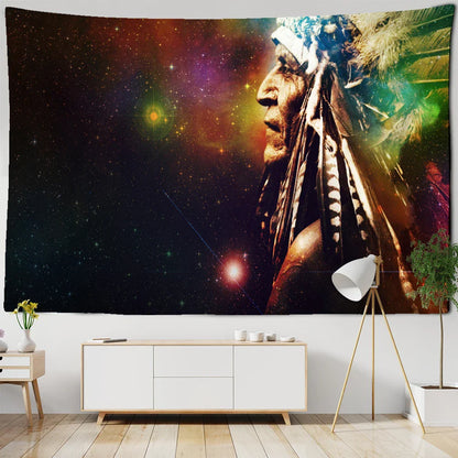 DecorBites™ Indian Head Psychedelic Tapestry Wall Hanging for Bohemian Living Room