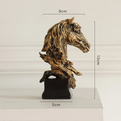 DecorBites™ Country Resin Horsehead Figurine: Creative Animal Statue for Modern Home & Office Decor