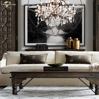 DecorBites™ Crystal LED Chandelier: Contemporary Orb Pendant Light for Home Decor