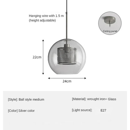 DecorBites™ Glass Ball LED Pendant Lamp for Modern Nordic Bedroom Kitchen Living Room Lighting
