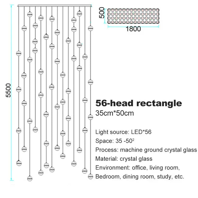 DecorBites™ Crystal Ball Chandelier: Stylish Meteor Shower Lighting for Restaurant, Bar, and Home
