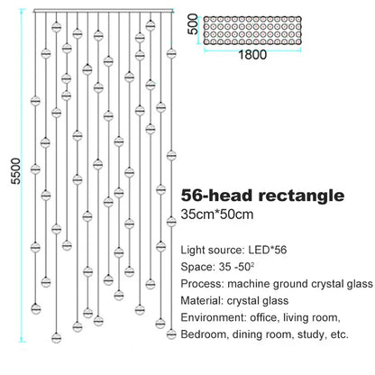 DecorBites™ Crystal Ball Chandelier: Stylish Meteor Shower Lighting for Restaurant, Bar, and Home