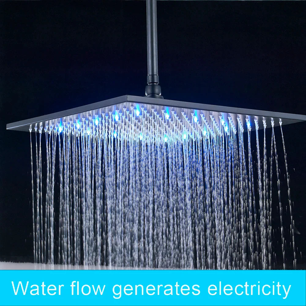 DecorBites™ Light Shower Faucet Set: Wall Mounted Rainfall Bath Mixer with Handshower