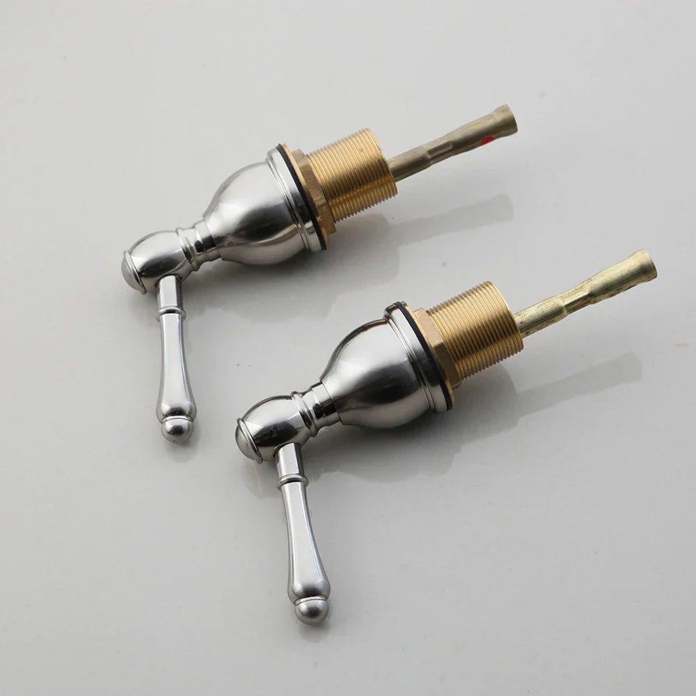 DecorBites™ Dual Handle Nickel Brush Bathroom Sink Tap Swivel Spray Mixer Faucet