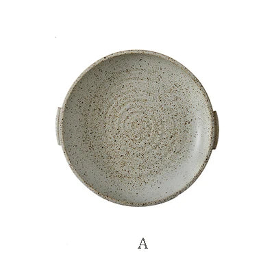 DecorBites™ Japanese Style Ceramic Round Plate - Restaurant Quality Dinnerware