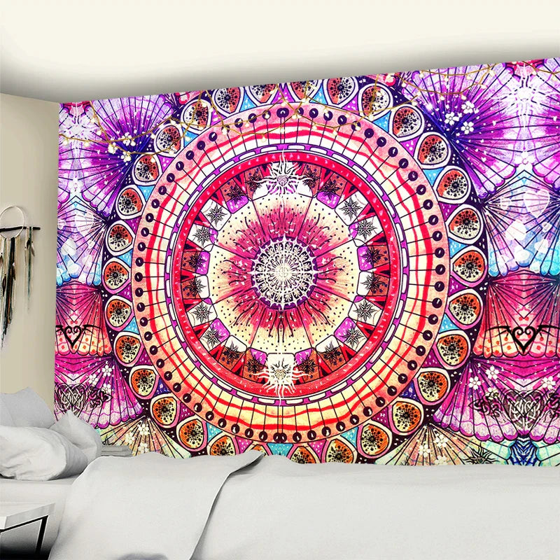 DecorBites™ Grey Mandala Carpet Tapestry Wall Hanging Decor Hippie Yoga Mat Tapestries