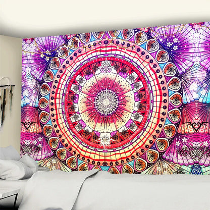 DecorBites™ Grey Mandala Carpet Tapestry Wall Hanging Decor Hippie Yoga Mat Tapestries