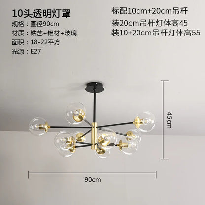 DecorBites™ Glass Ball LED Chandelier - Modern Indoor Lighting Fixtures for Living Room & Bedroom