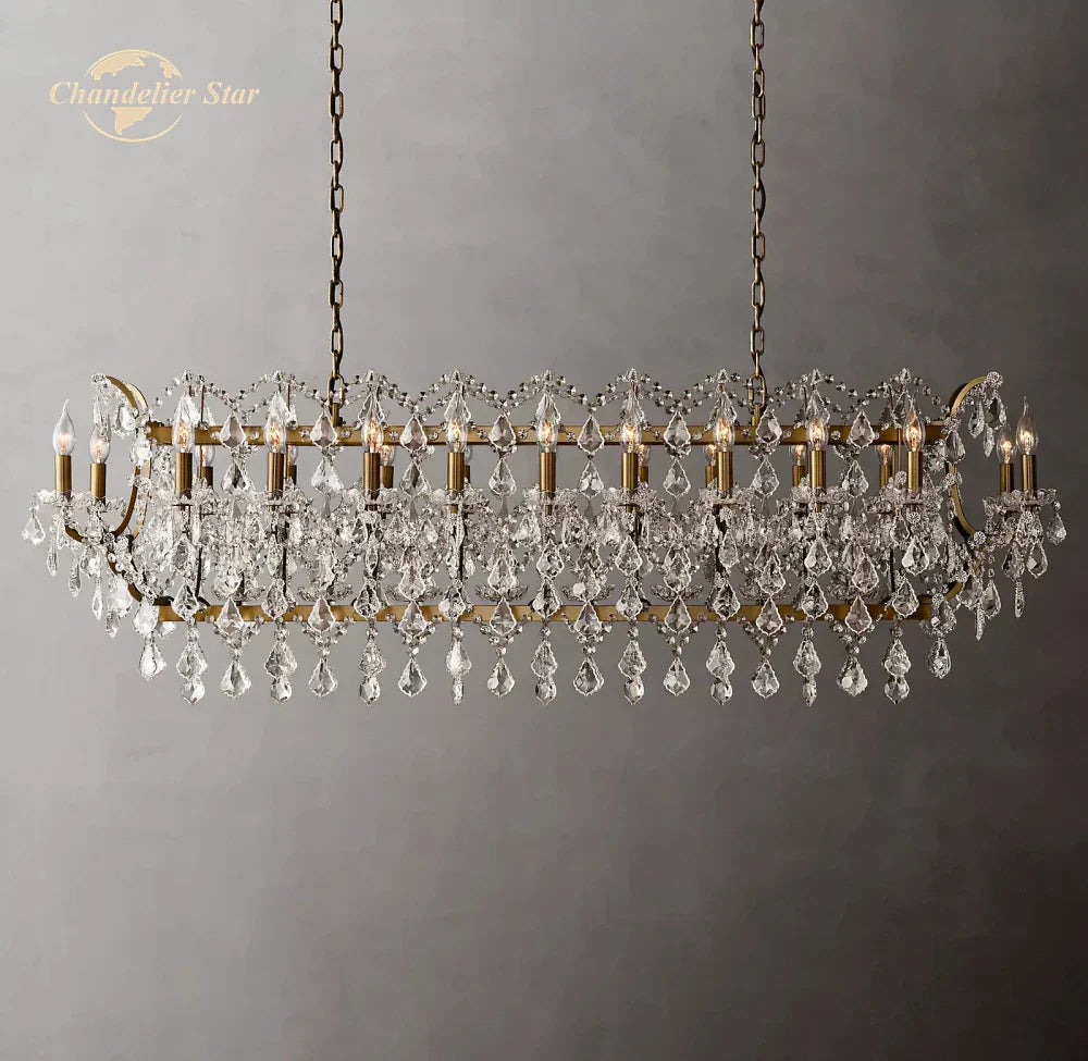 DecorBites™ Crystal Iron Chandelier: Modern Brass Candle Chandeliers for Living Dining Room