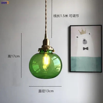 DecorBites™ Glass Ball Pendant Light: Nordic Modern LED Lamp for Bedroom and Bathroom
